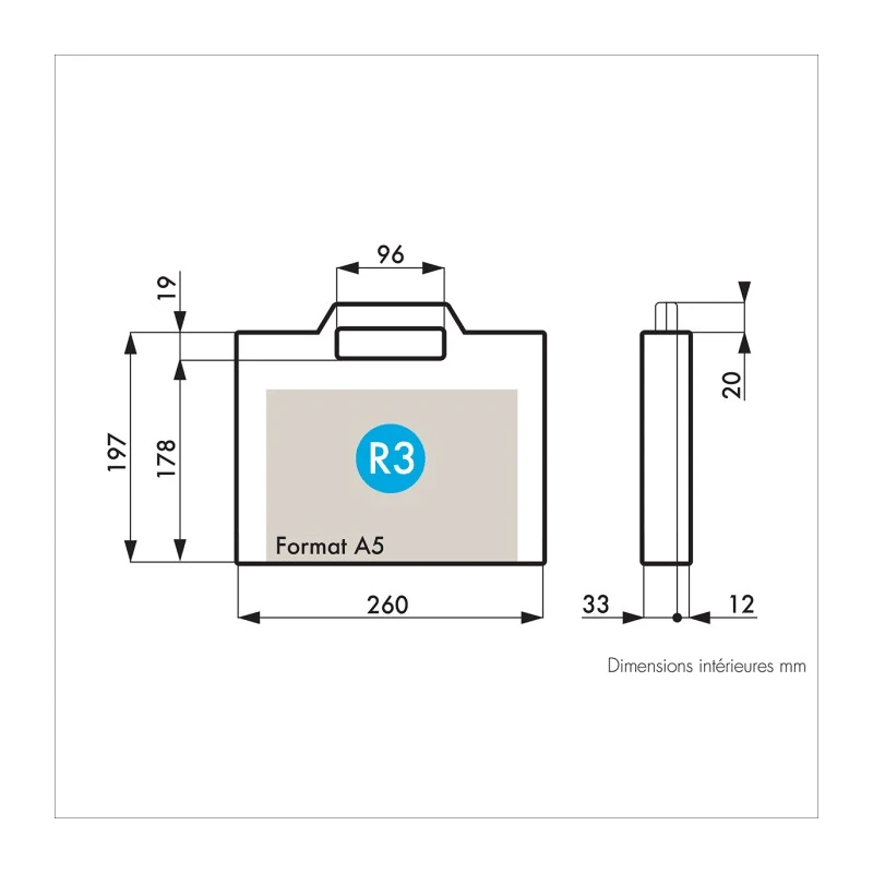 RS PRO Plastic Transit Case Blue Polypropylene External 226 mm x 45 mm x 265 mm Model 506-6673