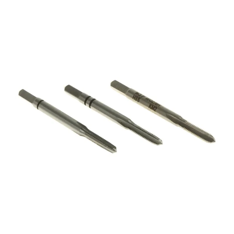 EVENTUS M3 Thread Tap Set, Metric ISO DIN 13 Standard, High-Speed Steel (HSS), Hand Tap, 3 Pieces, 40mm Length, DIN 10004