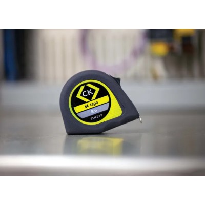 CK Tape Measure 8m Length Metric, IN, Imperial with 13mm Blade Width Steel ABS Case T3442M 8