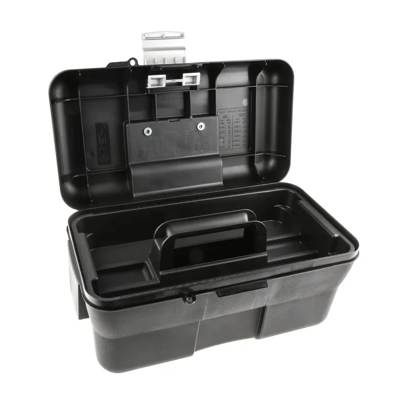 Raaco Multi-Purpose Plastic Tool Box 395mm Length 220mm Width 210mm Height Padlock Lock Removable Tote Tray 135207