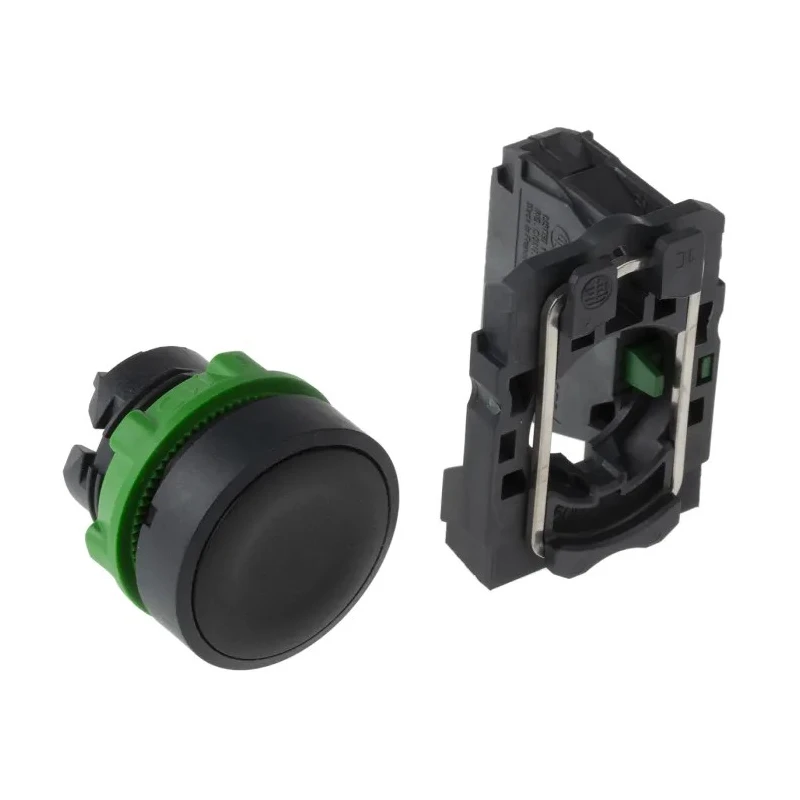 Schneider Electric Harmony XB5 Series Push Button Switch, Slow Break, Panel Mount, 22 mm Cutout, SPST, Black LED XB5AA21
