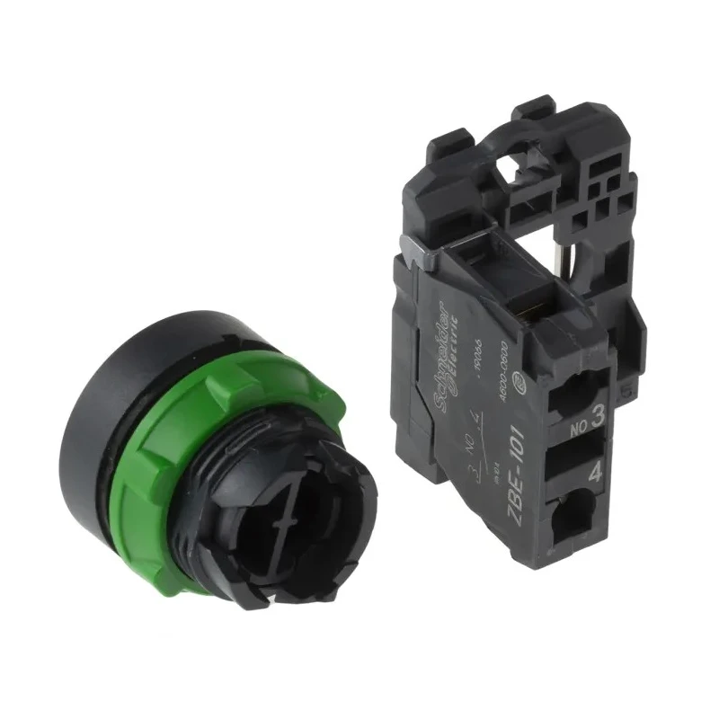 Schneider Electric Harmony XB5 Series Push Button Switch, Slow Break, Panel Mount, 22 mm Cutout, SPST, Black LED XB5AA21