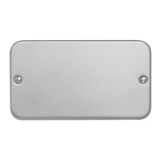 Contactum Grey 2 Gang Steel Light Switch Cover Metal Clad Series CLA3027