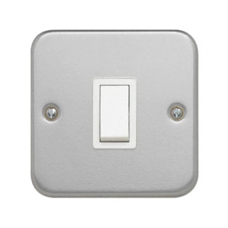 Contactum White 1 Way DP Switch, 1 Gang, Metal Clad, 20A, 250V CLA3796