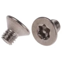 RS PRO Plain Stainless Steel Flat Tamper Proof Security Screw M4 x 6mm 621-2530