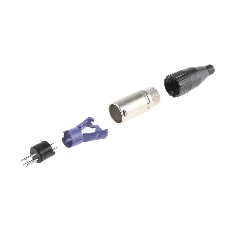 Amphenol Industrial Cable XLR Connector Straight 133V AC Male 5 Way Silver Plating AC5MJ
