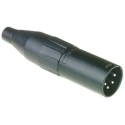 Amphenol Industrial Cable XLR Connector, Straight, 4 Contacts, Male, 133V AC, Silver Plating AC4MBJ