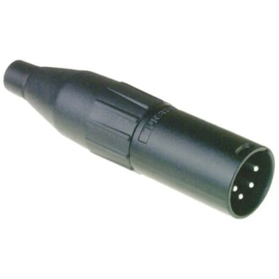 Amphenol Industrial Cable XLR Connector, Straight, 4 Contacts, Male, 133V AC, Silver Plating AC4MBJ