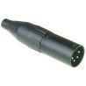 Amphenol Industrial Cable XLR Connector, Straight, 4 Contacts, Male, 133V AC, Silver Plating AC4MBJ