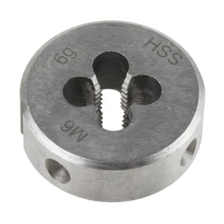 RS PRO Threading Die M6, 25 mm Outside Diameter, 9 mm Thickness, High Speed Steel 668-0722