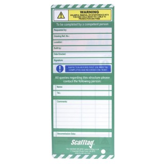ScaffTag Safety Scaffolding Tag Orange English Language 10 Per Pack SCF04A/O