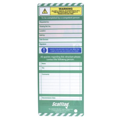 ScaffTag Safety Scaffolding Tag Orange English Language 10 Per Pack SCF04A/O