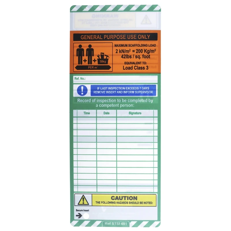 ScaffTag Safety Scaffolding Tag Orange English Language 10 Per Pack SCF04A/O