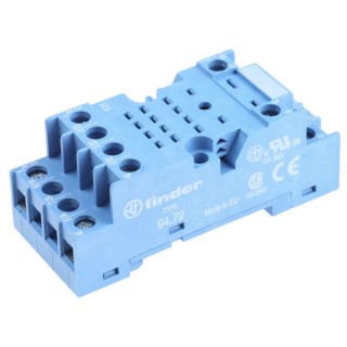Finder 8 Contact 250V AC 10A Screw Terminal DIN Rail Relay Socket 94.72SMA