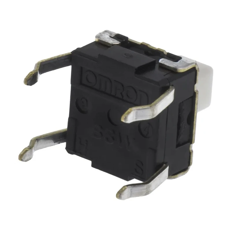 Omron Tactile Switch Plunger 3.9 mm SPST 50mA 24 V dc Through Hole B3W-1050