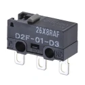 Omron Pin Plunger Micro Switch, Solder Terminal, 100mA, 30V DC, SPDT, IP40 D2F-01-D3
