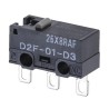 Omron Pin Plunger Micro Switch, Solder Terminal, 100mA, 30V DC, SPDT, IP40 D2F-01-D3