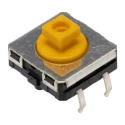 Alps Alpine IP67 Yellow Tactile Switch Plunger, 3.75 mm, SPST 50mA 24 V DC Through Hole B3W-4055