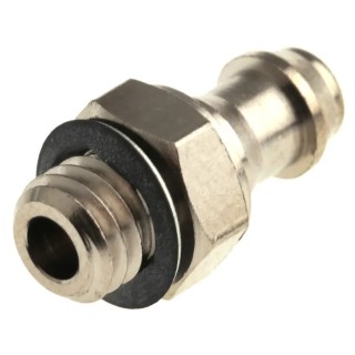 SMC M Series Pneumatic Fitting 5mm Push-in Tube, M5 Male Thread, Nickel Plated Brass, 1 Mpa, 60°C M-5AU-6
