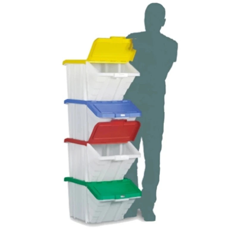 RS PRO 50L Yellow Polypropylene Recycle Bin, 345 mm x 400 mm x 635 mm 674-2292