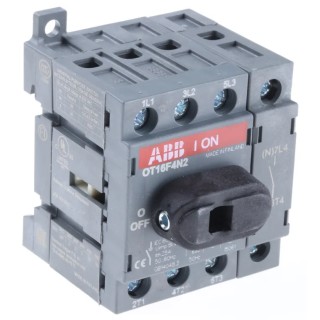 ABB 4-Pole DIN Rail Non-Fused Isolator Switch, IP20, 16A, 75 kW OT16F4N2 1SCA104829R1001