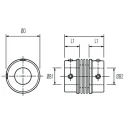 Huco 34 mm OD 10 mm Bore Stainless Steel Bellows Screw Coupler 40 mm Length 530.34.3232