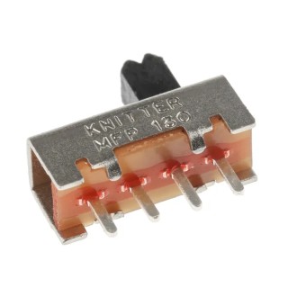 KNITTER-SWITCH PCB Slide Switch SPST 350mA, Solder Terminal, 30V DC, 15mm x 5.6mm x 11mm MFP130
