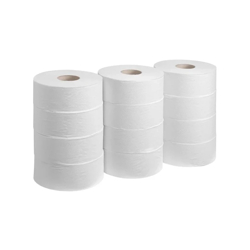 Hostess Jumbo Size Toilet Roll 12 Rolls 12000 Sheets 76mm Core Diameter Single Ply 8613