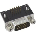 HARTING 15 Way Right Angle 2.29 mm Pitch Through Hole D-Sub Connector with 4 to 40 UNC Screw Lock Male 09561627813