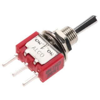 TE Connectivity Gemini A Series Toggle Switch, PCB Mount, On-Off-On SPDT, Through Hole Terminal, 28 V dc, 115 V 1-1825137-6