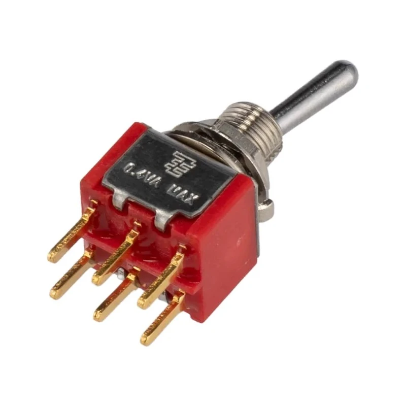 TE Connectivity Toggle Switch PCB Mount On-On DPDT Through Hole Terminal 28 V dc 115 V ac 2-1825138-4