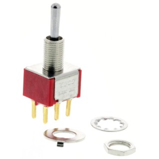 TE Connectivity Toggle Switch PCB Mount On-Off-On DPDT Through Hole Terminal 28 V dc 115 V ac 1-1825139-6