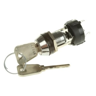 Lorlin IP67 High Security Key Switch, SPST, 150mA, 4-Position Chrome Plated Zinc Alloy 