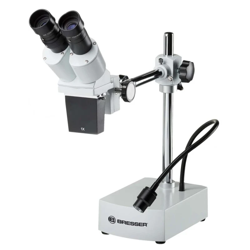 Bresser Stereo Microscope with 10 X to 20 X Magnification, LED Illuminated, Working Distance 230 mm, Model 58-02520