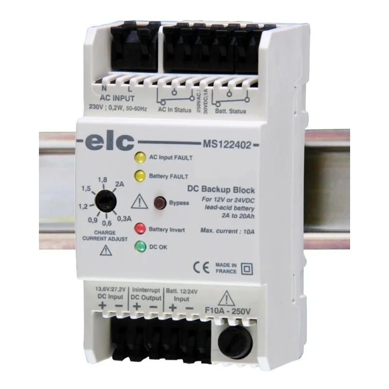 ELC 230V AC Input Backup Module 0.2W DIN Rail Mount MS122402