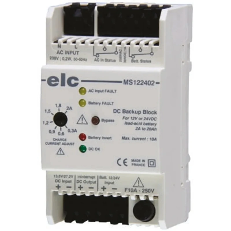ELC 230V AC Input Backup Module 0.2W DIN Rail Mount MS122402