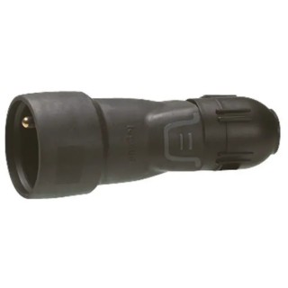 Legrand 16A 250V France Mains Connector Black Rubber Cable Plug 0 504 43