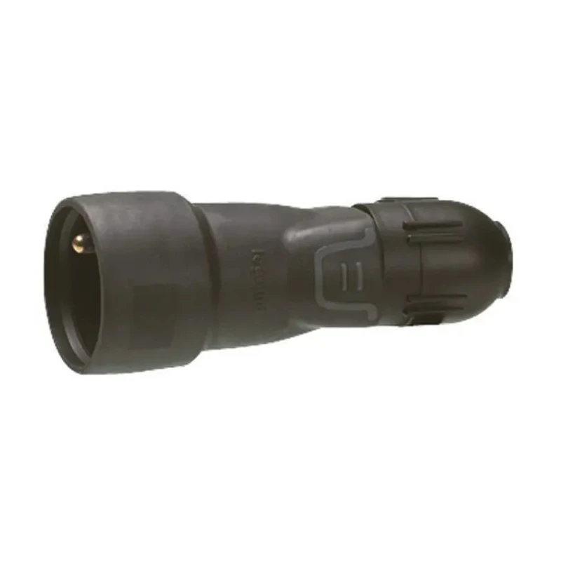 Legrand 16A 250V France Mains Connector Black Rubber Cable Plug 0 504 43