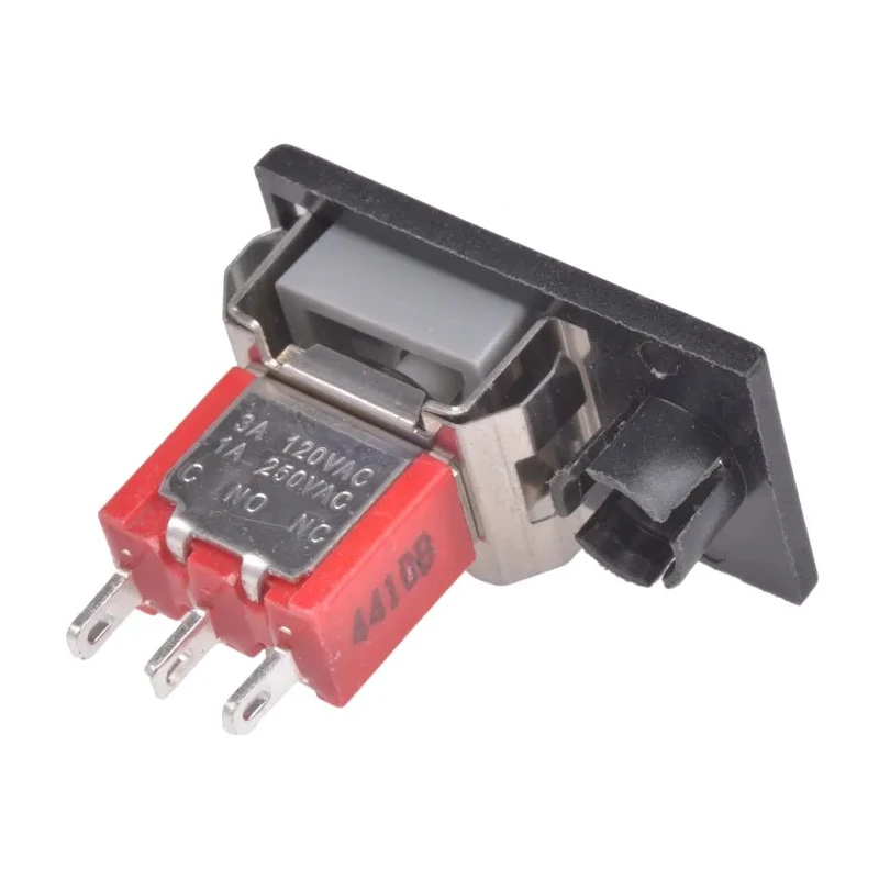 RS PRO Panel Mount Momentary Push Button Switch, Grey Cap, 8.7 mm Cutout, SPDT, 28V dc 250V ac 3A 85°C 734-6760