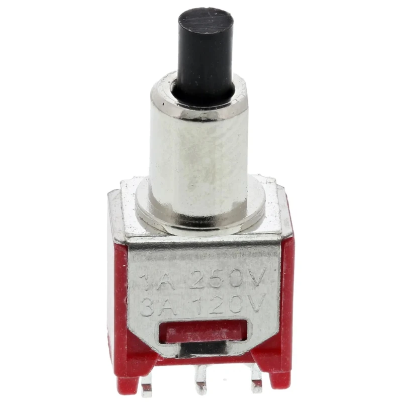 RS PRO Momentary Push Button Switch, PCB Mount, SPDT, 4.9 mm Cutout, Black Actuator, Black LED, 28V DC 120V AC 3A 734-6726