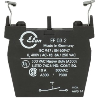 Schmersal Contact Block for Emergency Stop Push Button 40V 10A Flat Plug-In Connector EF03.3
