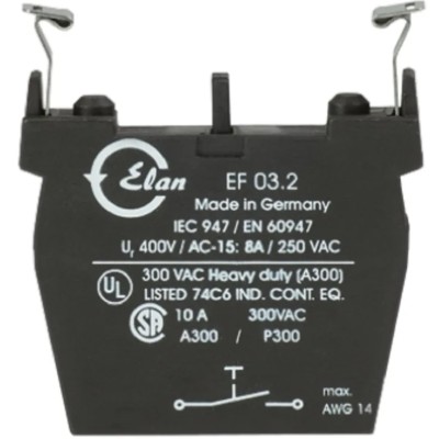 Schmersal Contact Block for Emergency Stop Push Button 40V 10A Flat Plug-In Connector EF03.3