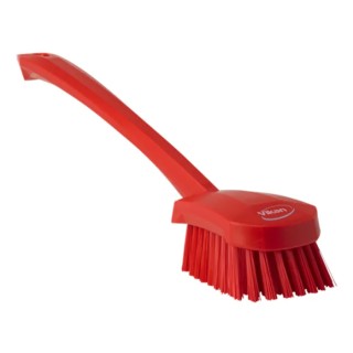 Vikan Hard Bristle Red Scrubbing Brush with 36 mm Polyester Bristle Length and 415 mm Width 41864