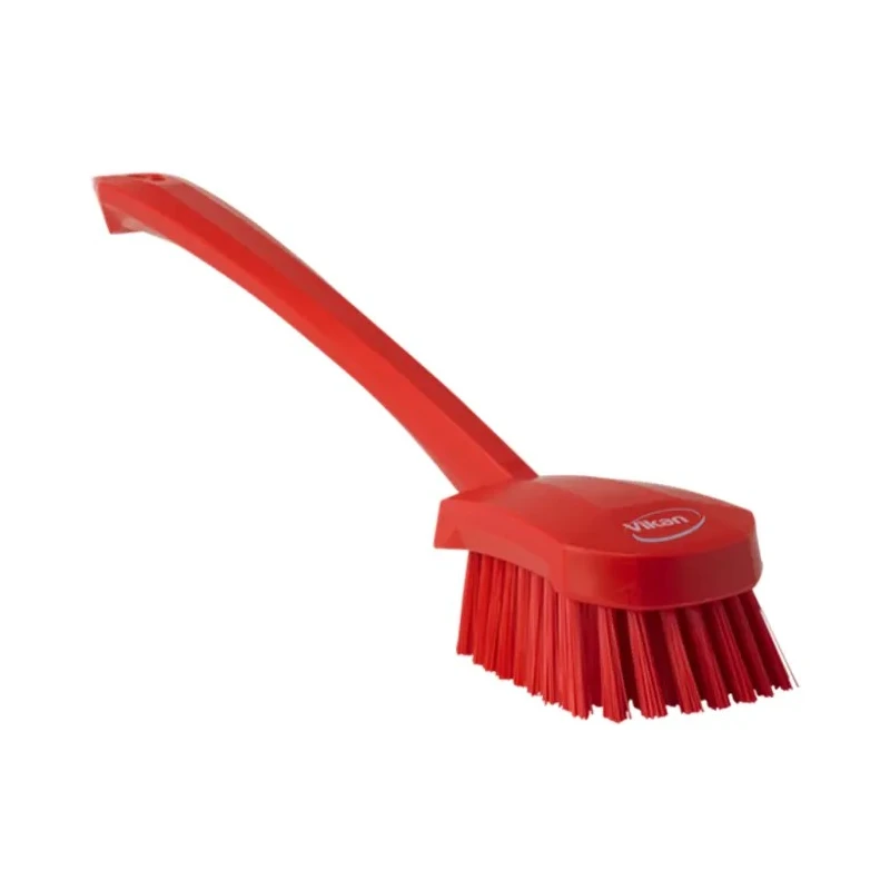 Vikan Hard Bristle Red Scrubbing Brush with 36 mm Polyester Bristle Length and 415 mm Width 41864