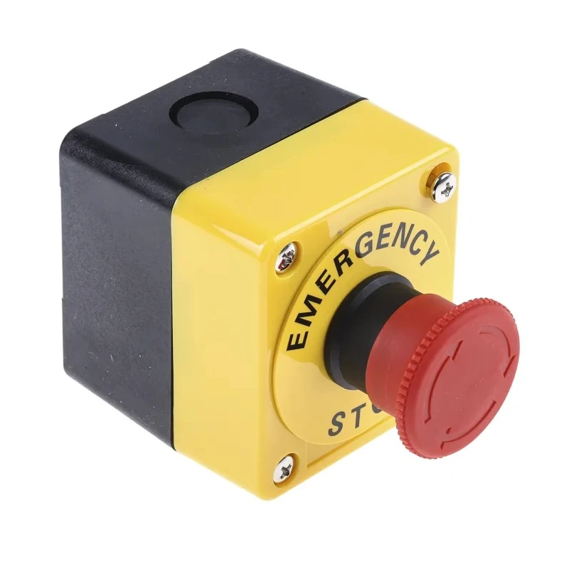 Omron A22E Series Twist Release Emergency Stop Push Button, Panel Mount, 22 mm Cutout, 1 NC, IP65 A22E-M-01B