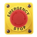 Omron A22E Series Twist Release Emergency Stop Push Button, Panel Mount, 22 mm Cutout, 1 NC, IP65 A22E-M-01B