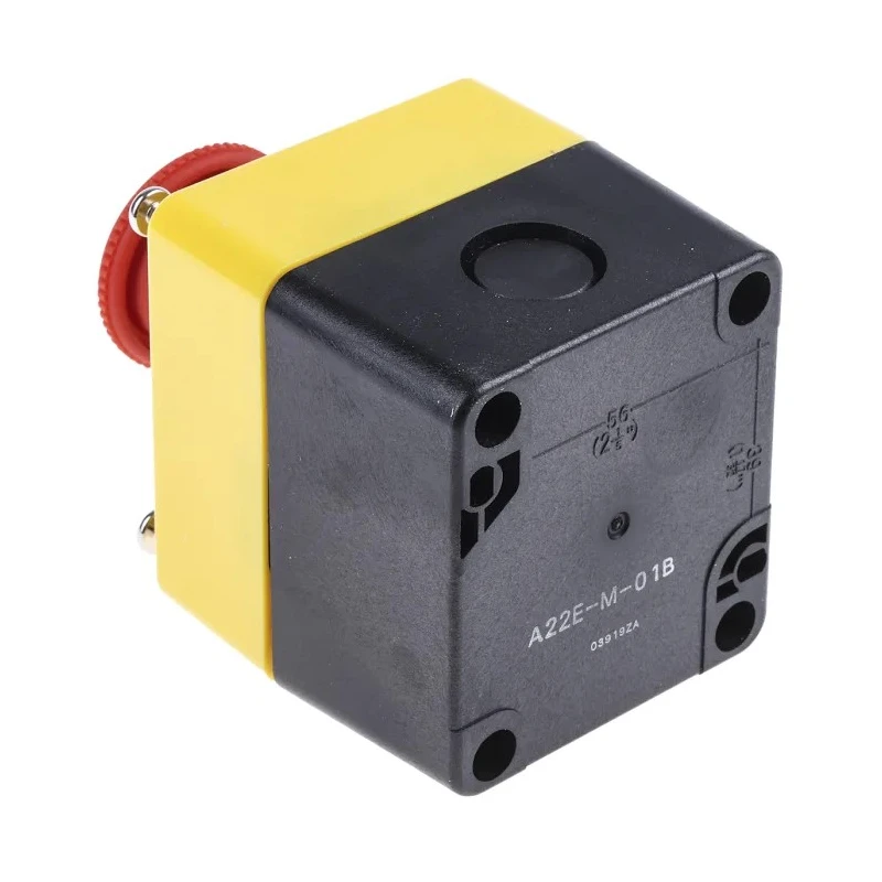 Omron A22E Series Twist Release Emergency Stop Push Button, Panel Mount, 22 mm Cutout, 1 NC, IP65 A22E-M-01B