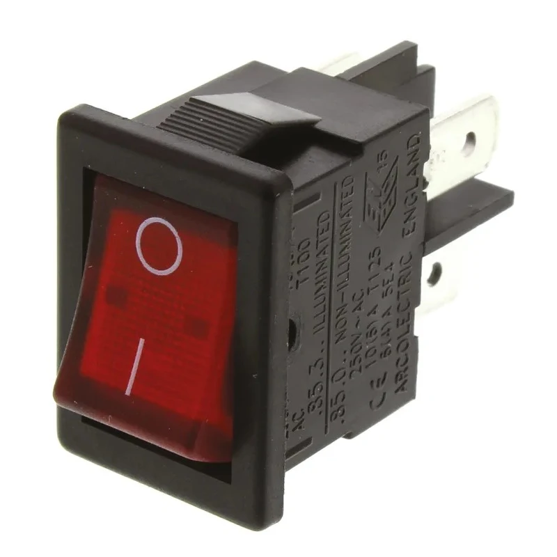 Arcolectric (Bulgin) Ltd Illuminated DPST On-Off Rocker Switch Panel H8553VBNACB