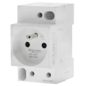 Schneider Electric 16A France Modular Socket White, DIN Rail Mount, Tunnel Termination A9A15306