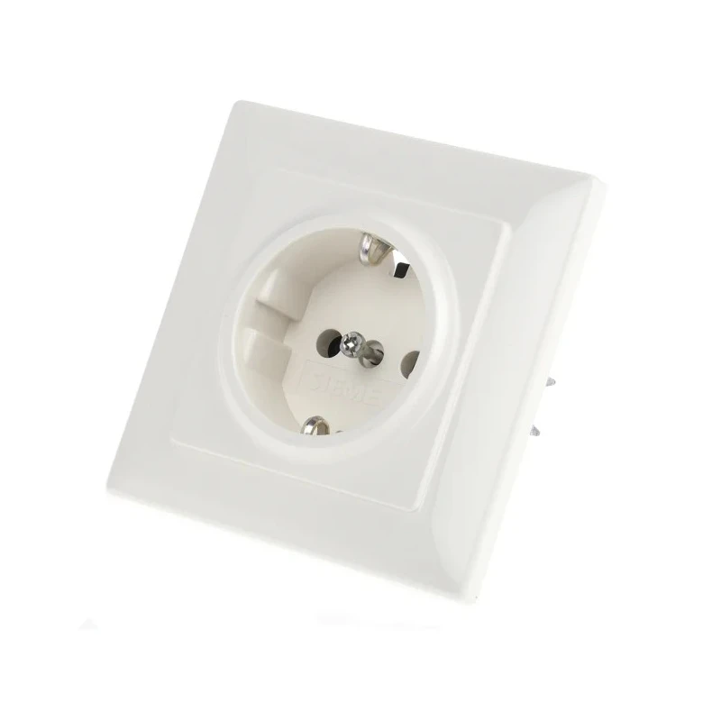 Siemens 16A White Flush Mount Screwless Outlet Socket Thermoplastic DELTA Range 5UB1580